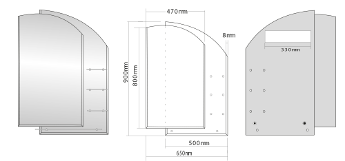 Aqualine WEGA zrcadlo s policemi 65x90cm 65028