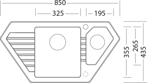 Granitový dřez Sinks BRAVO 850.1 Granblack SIGBR8504351N30