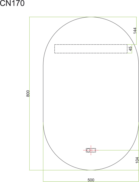 Mereo  Zrcadlo oválné 50x80 cm, LED osvětlení a odmlžování CN170