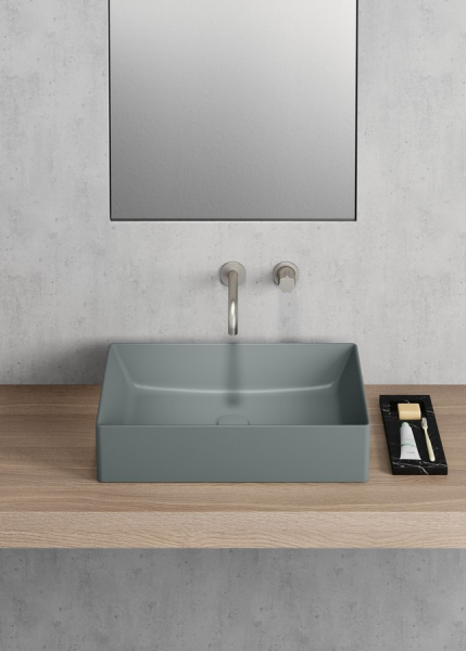 GSI KUBE X keramické umyvadlo na desku, 60x37cm, agave mat 945304