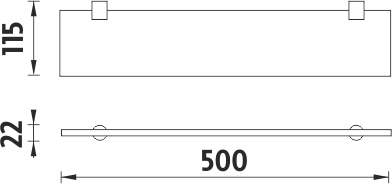 Nimco BORMO Police bez ohrádky, 50 cm BR 11091B-50-26