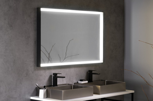 Sapho SORT zrcadlo s LED osvětlením 120x70cm, černá mat ST120