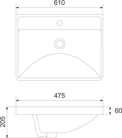 Mereo Siena, koupelnová skříňka s keramickým umyvadlem 61 cm, antracit mat CN430