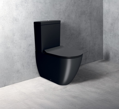 GSI PURA WC kombi, Swirlflush, spodní/zadní odpad, černá dual-mat 880626P