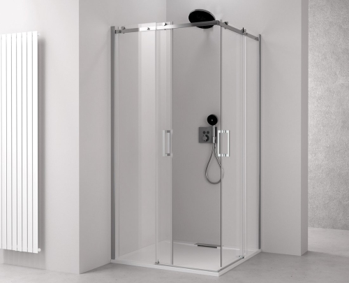 Polysan THRON ROUND obdélníkový sprchový kout 1000x800mm, kulaté pojezdy, rohový vstup TL2080-5005