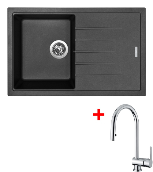 Granitový dřez Sinks BEST 780 Metalblack+MIX P BE78074MIPCL