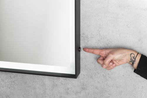Sapho SORT zrcadlo s LED osvětlením 60x80cm, senzor, 2700-6500K, černá mat ST080S