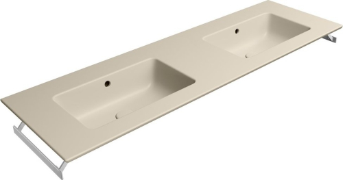 GSI PURA keramické dvojumyvadlo Slim 142x46cm, bez otvoru, creta mat 8889008