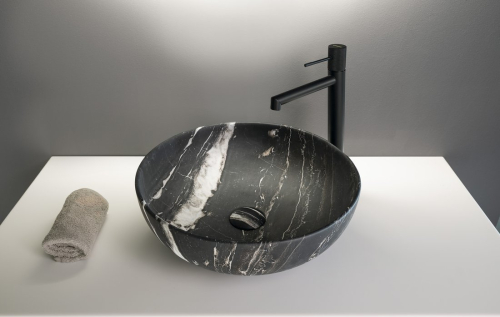 Sapho RONDANE keramické umyvadlo na desku Ø 41cm, carnico mramor AR435CM