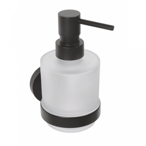 Sapho X-ROUND BLACK dávkovač mýdla 200ml, mléčné sklo, černá mat XR103B