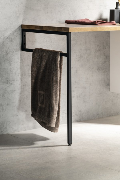Sapho Podpěrná konzole 490x690x20mm, lakovaná ocel, černá mat 30362