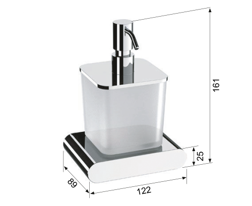 Sapho FLORI dávkovač mýdla, 300ml, mléčné sklo, černá mat RF019/15