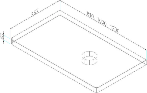 Mereo Siena, koupelnová deska na skříňku, dub masiv, 120 cm, asymetrická, s výřezem na skříňku 100 cm CN483DA
