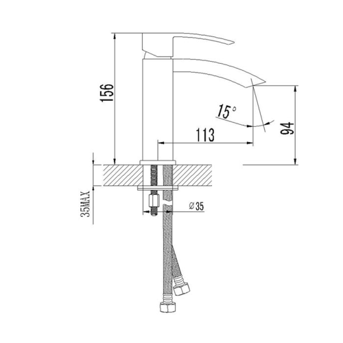 Sapho GINKO 25 stojánková umyvadlová baterie, černá mat 1101-06B