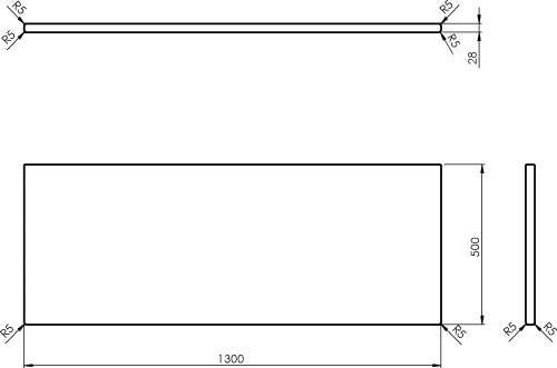 Sapho WOODY deska 1300x28x500mm, masiv přírodní dub WD130-70