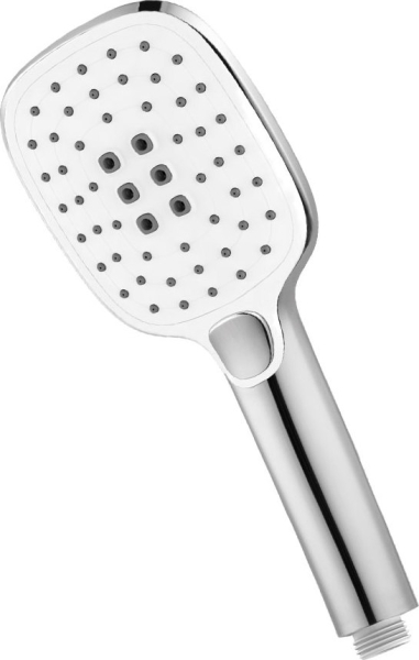 Mereo Sprchový set s tyčí, hadicí, ruční a talíř. hranatou sprchou, bílá CB95001SW2