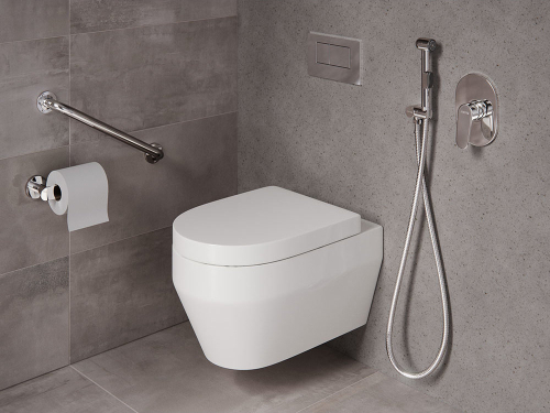 Mereo Podomítková baterie s bidetovou sprchou, Eve, Mbox, oválný kryt, chrom CBV60105BS