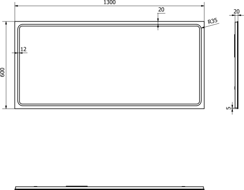 Sapho GEMINI zrcadlo s LED osvětlením 130x60cm GM130