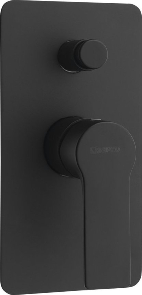 Sapho PAX podomítková sprchová baterie, 2 výstupy, černá mat XA42/15
