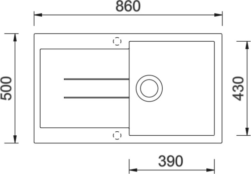 Granitový dřez Sinks AMANDA 860 Nanoblack TLAM860500N6