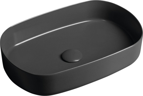 Isvea INFINITY OVAL keramické umyvadlo na desku, 55x36cm, antracit 10NF65055-2C