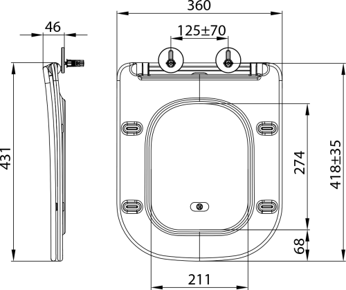 Sapho IMALA WC sedátko, SLIM, Soft Close, Easy Take, bílá PCS107