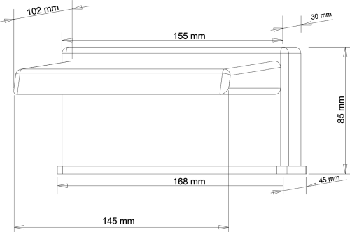 Sapho Výtoková hubice na okraj vany, šířka 145mm, kaskáda, chrom 5106