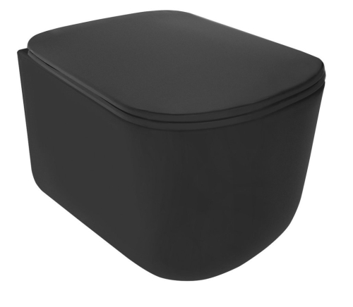 Kerasan TRIBECA závěsná WC mísa, Rimless, 35x54cm, černá mat 511431