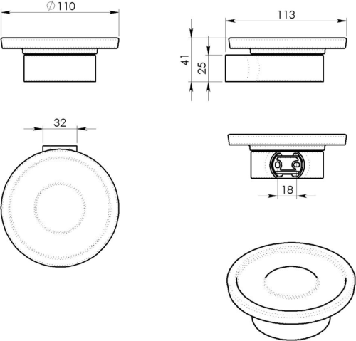Gedy PIRENEI mýdlenka, mléčné sklo, gun metal PI1181