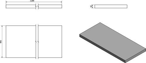 Sapho AVICE deska pod umyvadlo 110x50cm, tl.5cm, dub Rover AV114