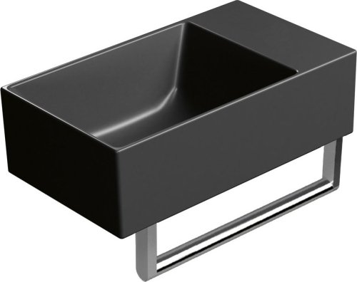 GSI KUBE X keramické umývátko 40x23cm, bez otvoru, pravé/levé, černá mat 9484026