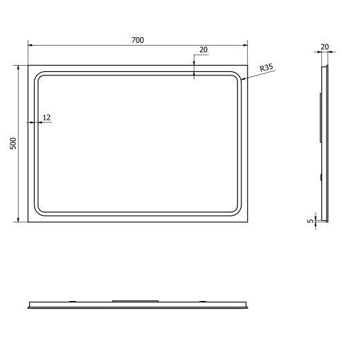 Sapho GEMINI zrcadlo s LED osvětlením 50x70cm GM050