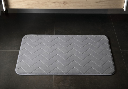 Gedy MOUSSE koupelnová předložka, 50x80cm, 100% polyester, protiskluz, šedá 96MS508008