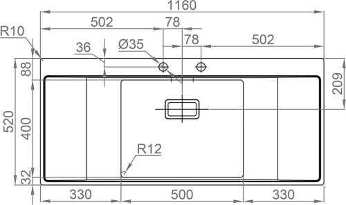 Nerezový dřez Sinks XERON 1160 1,2mm RDXEK1165202