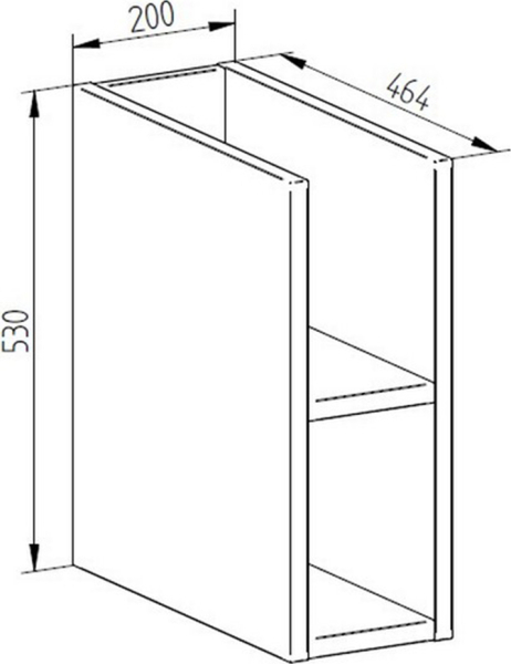Mereo Aira, koupelnová skříňka 20 cm, spodní,  Multidecor, Černá Supermat CN797SCIPM