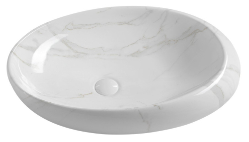 Sapho DALMA keramické umyvadlo na desku, 68x44 cm, carrara MM317