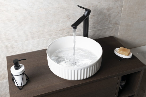 Isvea ION keramické umyvadlo na desku, průměr 36cm, bílá 10NF66036