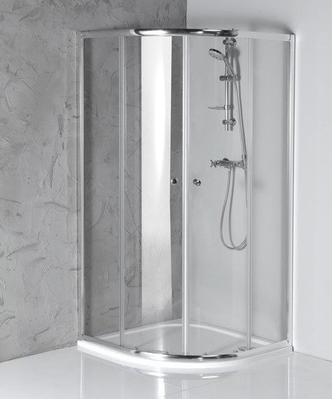 Aqualine ARLETA čtvrtkruhová sprchová zástěna 800x800mm, čiré sklo HLS800Y