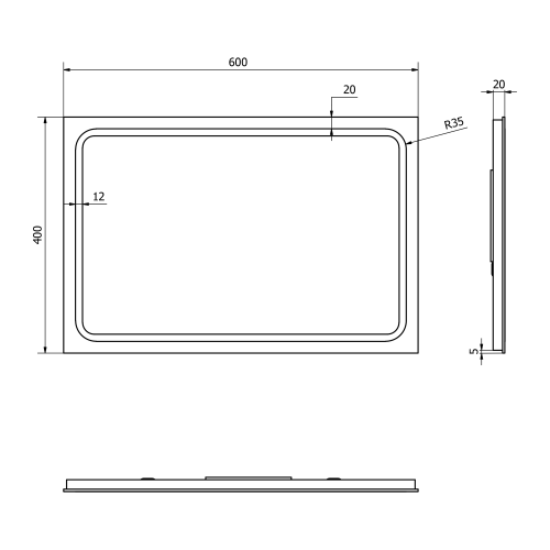 Sapho GEMINI zrcadlo s LED osvětlením 40x60cm GM040