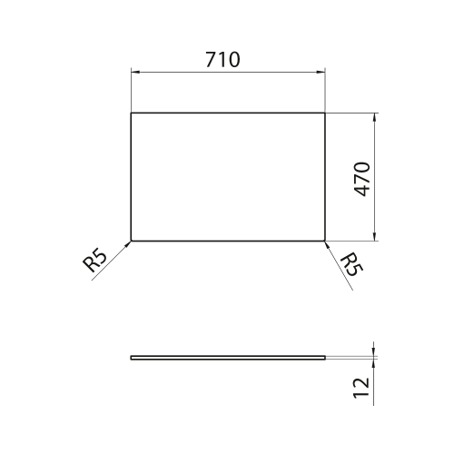 Sapho Deska Rockstone 71x1, 2x47cm, bílá mat CRR071-0101