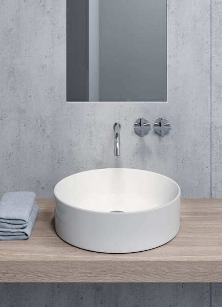 GSI KUBE X keramické umyvadlo na desku, průměr 45cm, bílá ExtraGlaze 942711