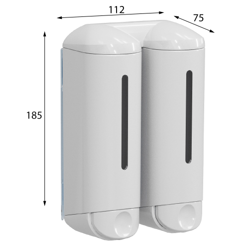 MARPLAST SHOWER MEDIUM dvojitý dávkovač tekutého mýdla, 2x250ml, bílá A94801