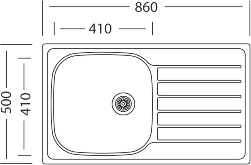 Nerezový dřez Sinks HYPNOS 860 V 0,8mm leštěný STSHYL8605008V