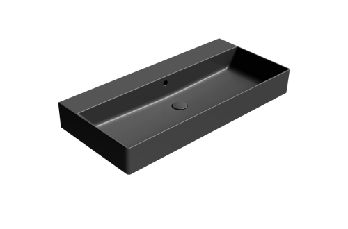 GSI KUBE X keramické umyvadlo 100x47cm, bez otvoru, černá mat 9423026