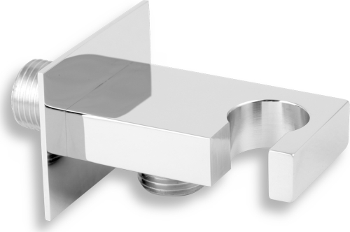 Novaservis Stěnový vývod hranatý s držákem sprchy 1/2", chrom D/KVADRO,0