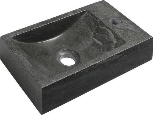 Sapho BLOK kamenné umývátko 40x22cm, baterie vpravo, antracit 2401-28