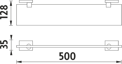 Nimco KEIRA Police bez ohrádky, 50 cm KE 22091B-50-26