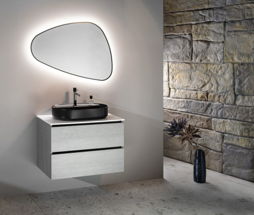 Isvea INFINITY OVAL keramické umyvadlo na desku, 60x40cm, černá mat 10NF65060-2N
