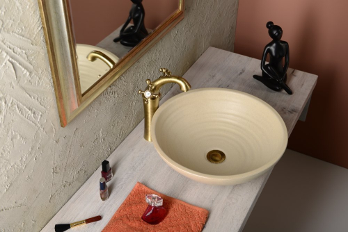 Sapho ANTEA stojánková umyvadlová baterie vysoká s výpustí, výška 245mm, bronz 3176L