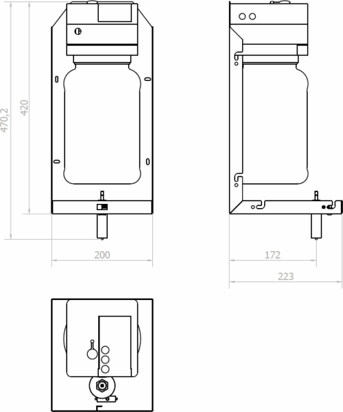 NOFER VELOX zrcadlová skříňka 700 mm se senzorovým dávkovačem mýdla, vodovodní baterií a osoušečem rukou MUM000113